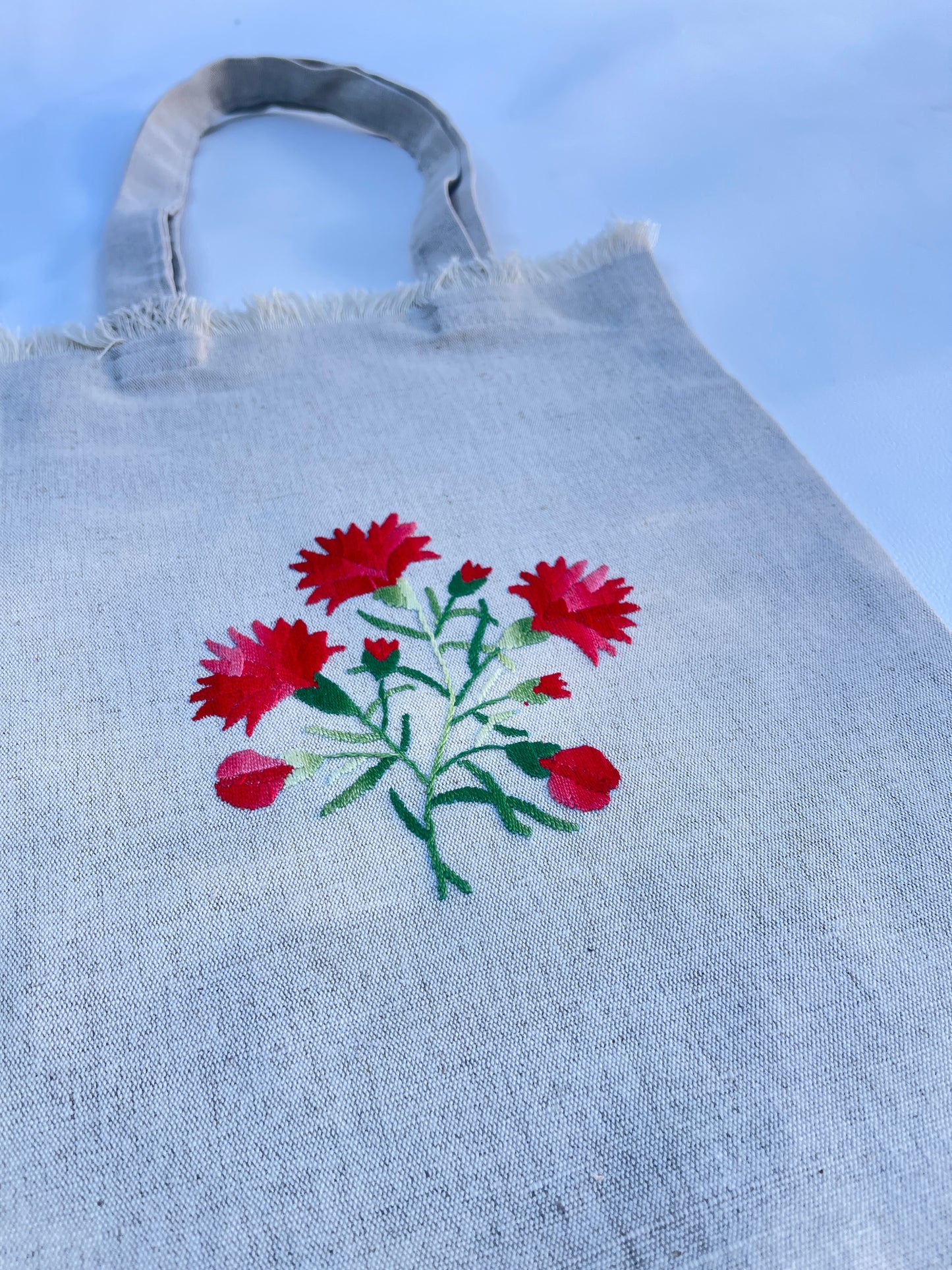 Bolso flores rojas